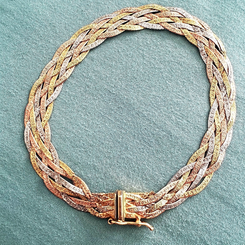 14K MI Italy yellow silver rose gold Bracelet